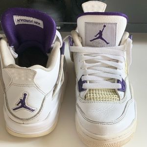 Metallic purple jordans 4
